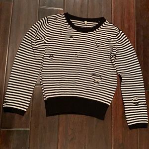 R13 striped/distressed sweater